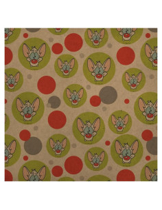 Papel de Regalo Kraft Rosa Pinky y El Cerebro 91x183cm