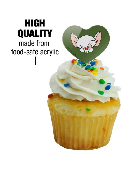 Set de 6 Palillos Decorativos Corazón Pinky y el Cerebro