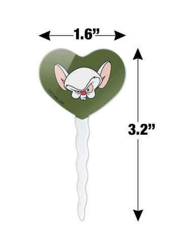 Set de 6 Palillos Decorativos Corazón Pinky y el Cerebro
