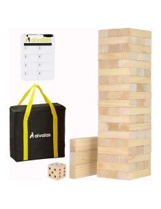 Juego de Torre de Caída Aivalas 60 Piezas Madera 0.97 m