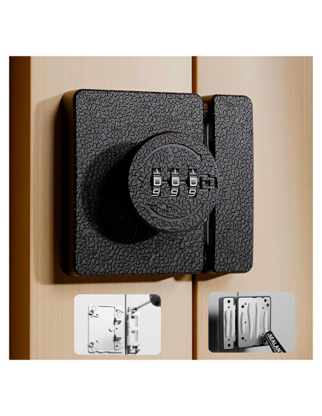 Cerradura de Closet Plowatxi Sin Llave 3 Dígitos Negra 1 Paquete