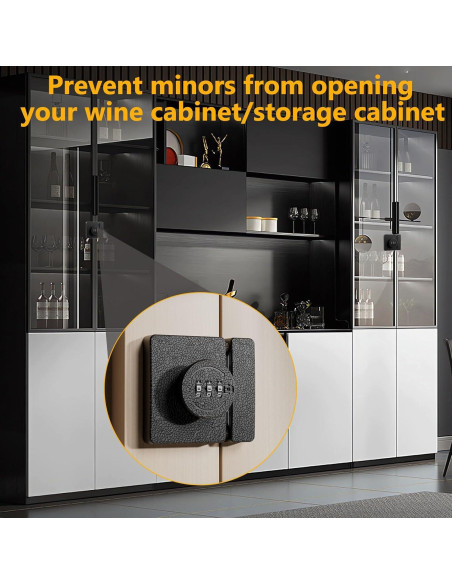 Cerradura de Closet Plowatxi Sin Llave 3 Dígitos Negra 1 Paquete