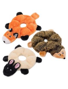 Juguetes para Perros ZippyPaws Loopy - Paquete de 3, Sin Relleno
