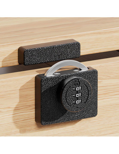 Cerradura de Closet Plowatxi Sin Llave 3 Dígitos Negra 1 Paquete