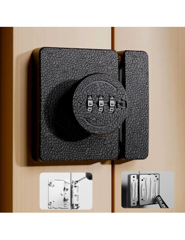 Cerradura de Closet Plowatxi Sin Llave 3 Dígitos Negra 1 Paquete