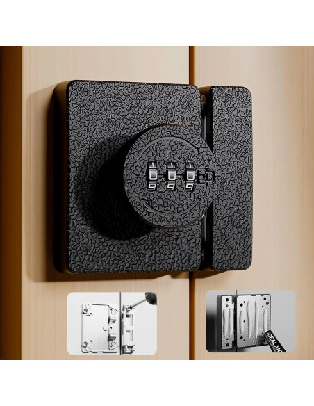 Cerradura de Closet Plowatxi Sin Llave 3 Dígitos Negra 1 Paquete