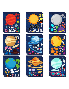 Stickers de Planetas WATINC 45 Piezas para Niños - Fiesta