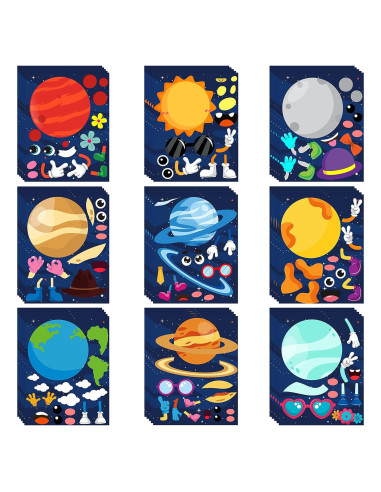Stickers de Planetas WATINC 45 Piezas para Niños - Fiesta