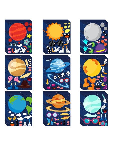 Stickers de Planetas WATINC 45 Piezas para Niños - Fiesta