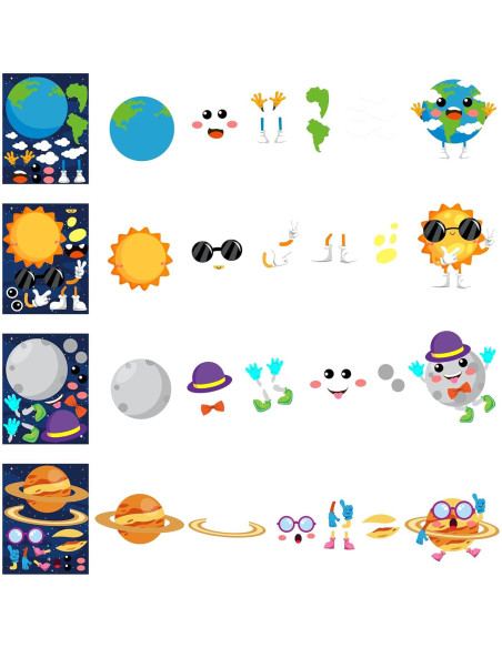 Stickers de Planetas WATINC 45 Piezas para Niños - Fiesta
