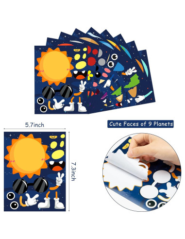 Stickers de Planetas WATINC 45 Piezas para Niños - Fiesta