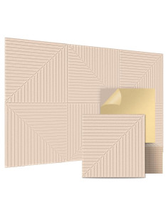 Paneles Acústicos Autoadhesivos Art3d 6 Unidades 61x61 cm Camello