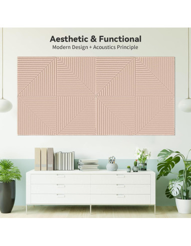 Paneles Acústicos Autoadhesivos Art3d 6 Unidades 61x61 cm Camello