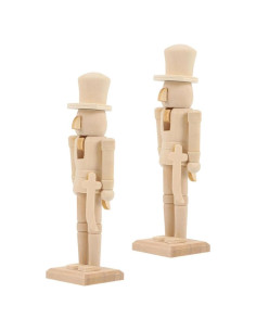 Cascanueces de Madera Sin Pintar TOYANDONA 2 Piezas 18cm