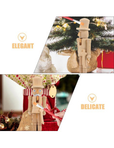 Cascanueces de Madera Sin Pintar TOYANDONA 2 Piezas 18cm 2