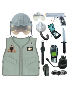 Disfraz de Piloto de Caza RedCrab para Niños 10 Piezas