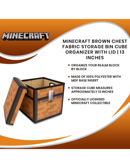 Cofre Marrón de Minecraft - Caja de Almacenamiento 33 cm