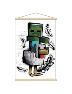 Póster de Pared Minecraft Chicken Jockey Allposters 86.4x56.8cm