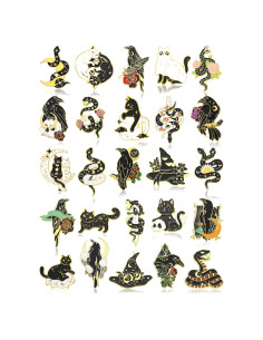 Conjunto de 25 Pines de Oro Negro Kajaia para Mochilas y Ropa