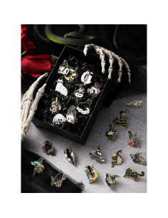 Conjunto de 25 Pines de Oro Negro Kajaia para Mochilas y Ropa 2