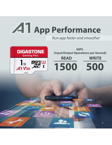 Tarjeta de Memoria Gigastone 1TB Gaming Plus MicroSDXC A1 U3