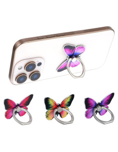 Soporte de anillo para teléfono Ymapinc en forma de mariposa - 3 piezas