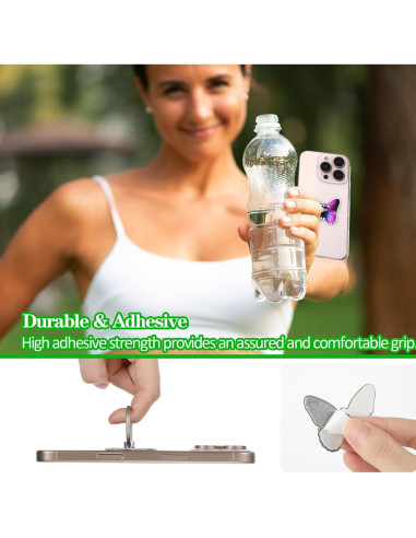 Soporte de anillo para teléfono Ymapinc en forma de mariposa - 3 piezas
