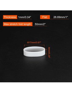 Bandas de Goma de Silicona PATIKIL 50pcs 2.54cm Blancas 2