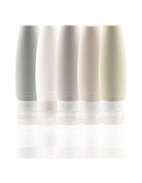 Juego de Botellas de Silicona Portátiles a Prueba de Fugas 5 Pzs