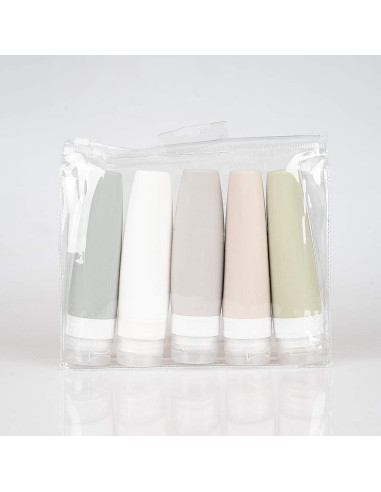 Juego de Botellas de Silicona Portátiles a Prueba de Fugas 5 Pzs