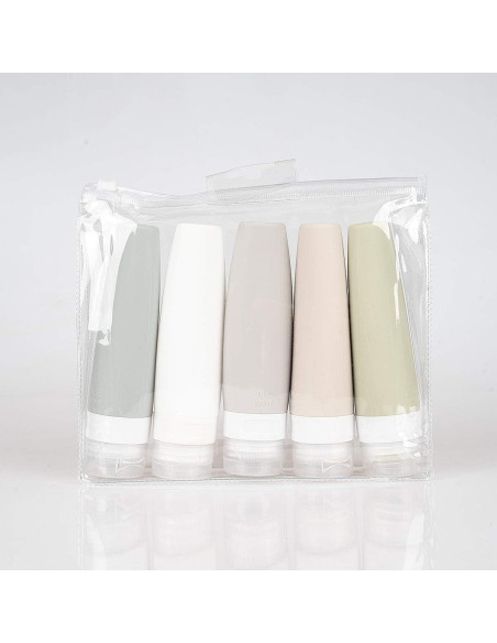 Juego de Botellas de Silicona Portátiles a Prueba de Fugas 5 Pzs