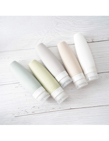 Juego de Botellas de Silicona Portátiles a Prueba de Fugas 5 Pzs