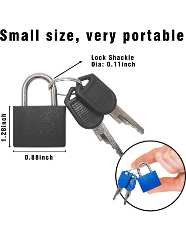 2 Candados de Equipaje ETCAR con Llave - Multicolor, Portátiles