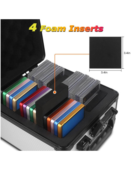 Estuche de Cartas ZINHO Plata 24.6x22.9x17.3cm Impermeable