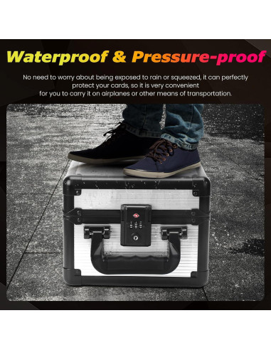 Estuche de Cartas ZINHO Plata 24.6x22.9x17.3cm Impermeable