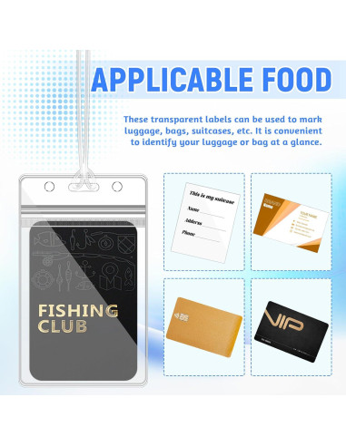 50 Etiquetas de Equipaje Transparentes Butterfunny 11.5x6cm