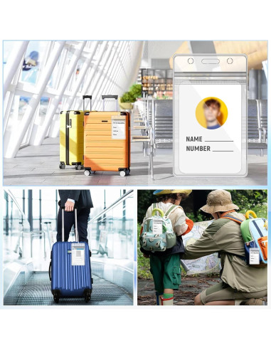 50 Etiquetas de Equipaje Transparentes Butterfunny 11.5x6cm