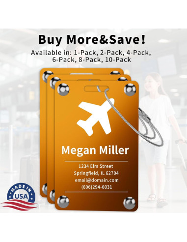 Etiquetas de Equipaje Personalizadas DearKeeps Acero Inoxidable