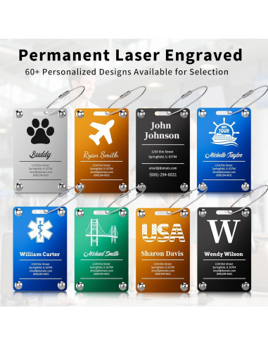 Etiquetas de Equipaje Personalizadas DearKeeps Acero Inoxidable