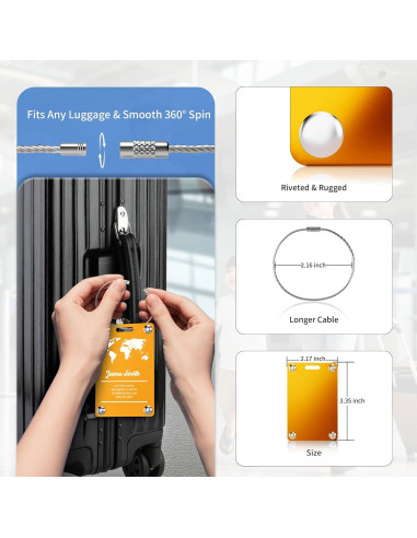 Etiquetas de Equipaje Personalizadas DearKeeps Acero Inoxidable