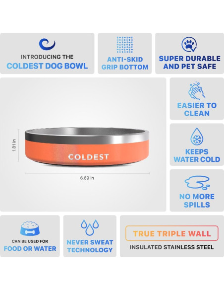 Tazón para Perros The Coldest Water 620 ml Antideslizante