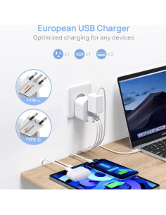 Adaptador de Enchufe de Viaje SCOOFEX 4 en 1 con USB-C 2
