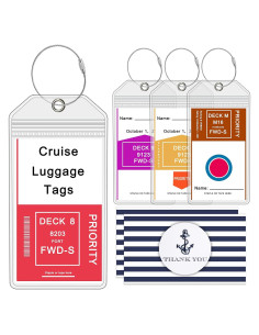 Soportes de Etiquetas de Equipaje CruiSeaU 4 Pzs para Cruceros