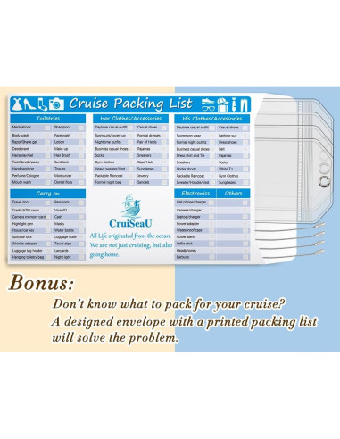 Soportes de Etiquetas de Equipaje CruiSeaU 4 Pzs para Cruceros