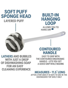 Esponja Puff Multiusos Dependable 29.2 cm con Mango Ergonómico 2