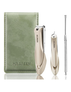 Set de Cortauñas MR.GREEN 3 Piezas Acero Inoxidable Verde