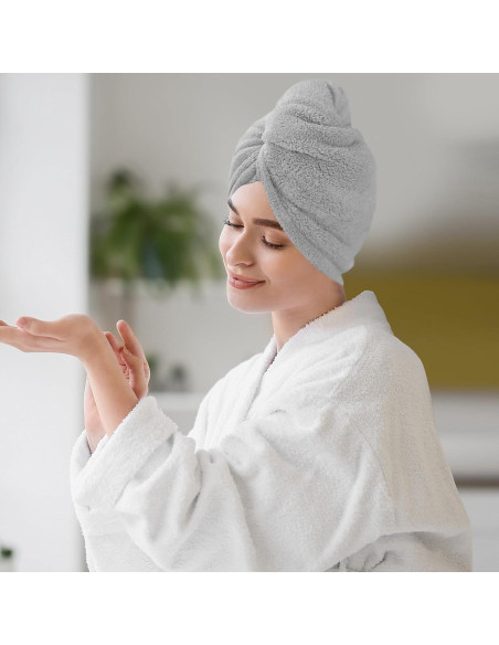 Paquete de 2 Toallas de Microfibra AGLIFEFY para Cabello 66x25.4cm