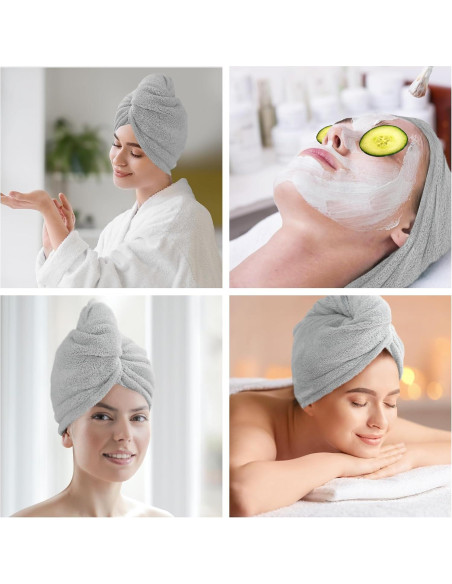 Paquete de 2 Toallas de Microfibra AGLIFEFY para Cabello 66x25.4cm