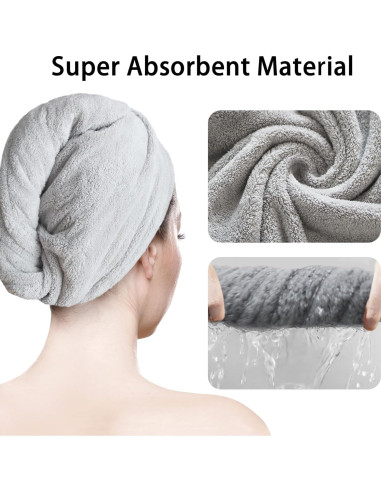 Paquete de 2 Toallas de Microfibra AGLIFEFY para Cabello 66x25.4cm