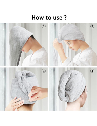 Paquete de 2 Toallas de Microfibra AGLIFEFY para Cabello 66x25.4cm